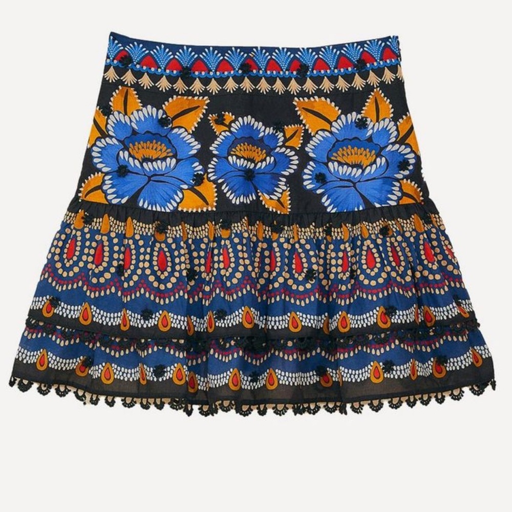 FARM Rio Women's Vibrant Black and Blue Mini Skirt
